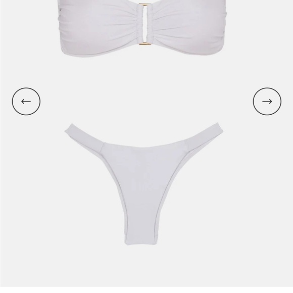 Vix White Convertible Bikini Set - Square Bandeau Top & Fany Bottom - size Small - Picture 6 of 11